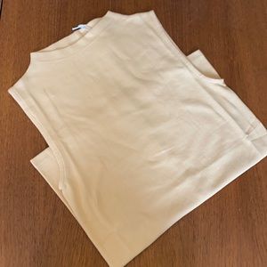 Everlane Pima Micro-Ribbed Funnel Tank - Sesame